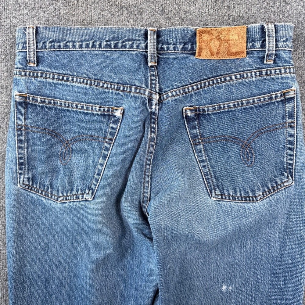 RRL Double RL Ralph Lauren Jeans Mens 32x34 Blue Faded Denim Button Fly 501 VTG